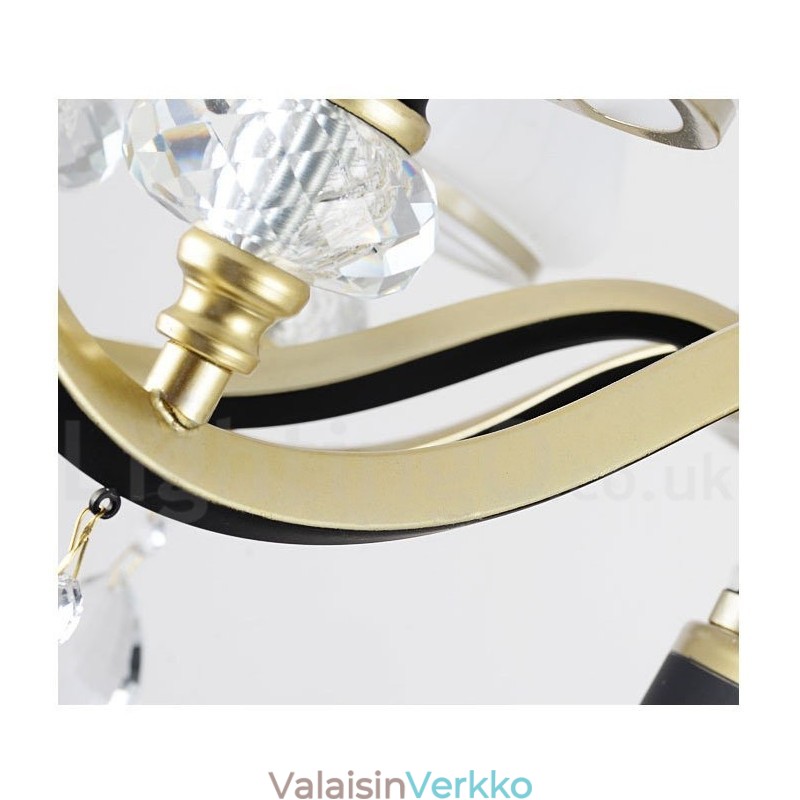 Moderni nykyaikainen retro-ylellinen kristalliriippuvalaisinkruunu lasivarjostimella