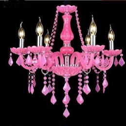 Kahvilamppu Project Light Candle Crystal riippuvalaisin vaaleanpunainen