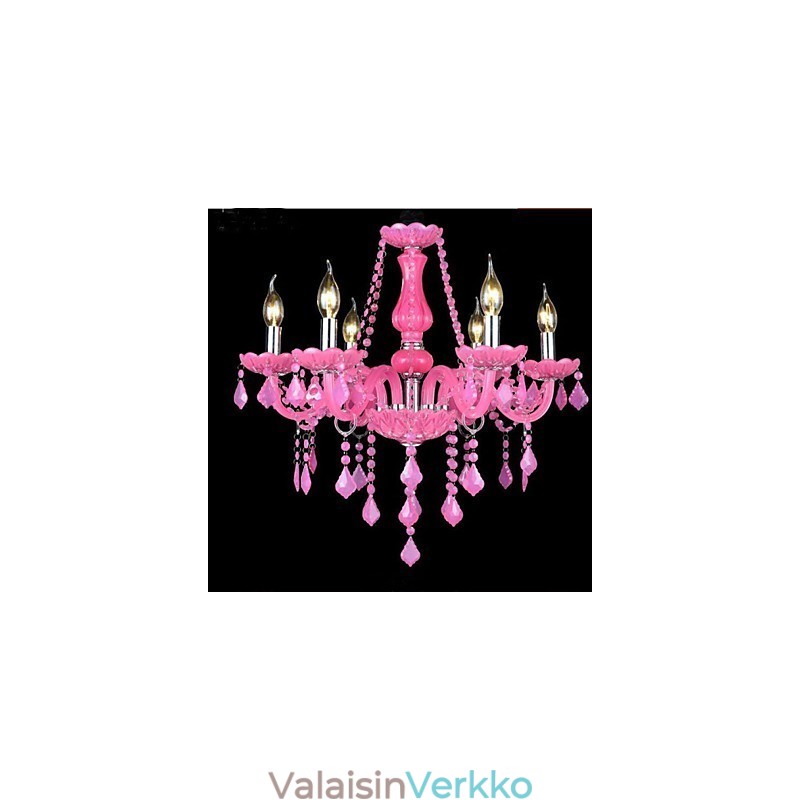 Kahvilamppu Project Light Candle Crystal riippuvalaisin vaaleanpunainen
