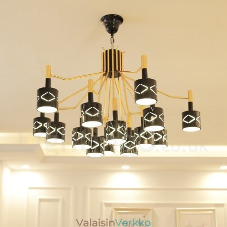 Moderni nykyaikainen 15 kevytteräksinen kattokruunu teräsvarjostimella