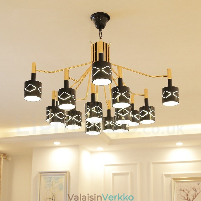 Moderni nykyaikainen 15 kevytteräksinen kattokruunu teräsvarjostimella