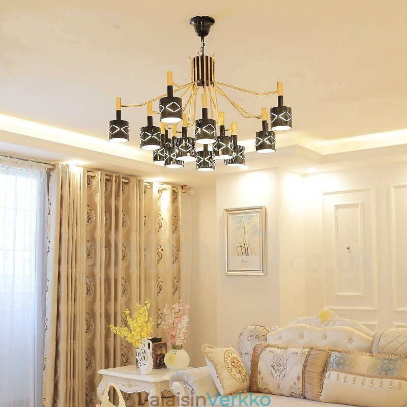 Moderni nykyaikainen 15 kevytteräksinen kattokruunu teräsvarjostimella