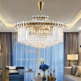 Moderni nykyaikainen 9 kevyttä terästä riippuvalaisin kristallivarjostimella