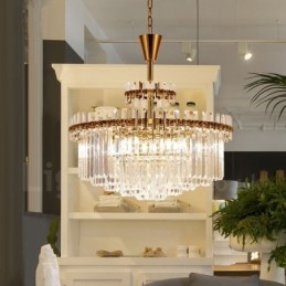 Moderni nykyaikainen 9 kevyttä terästä riippuvalaisin kristallivarjostimella