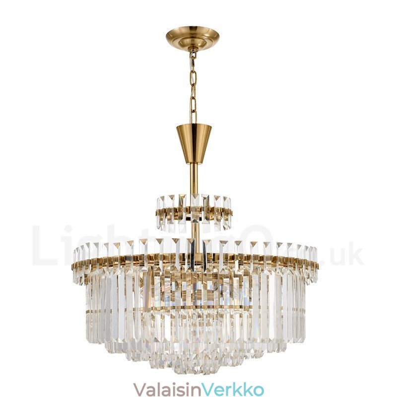 Moderni nykyaikainen 9 kevyttä terästä riippuvalaisin kristallivarjostimella