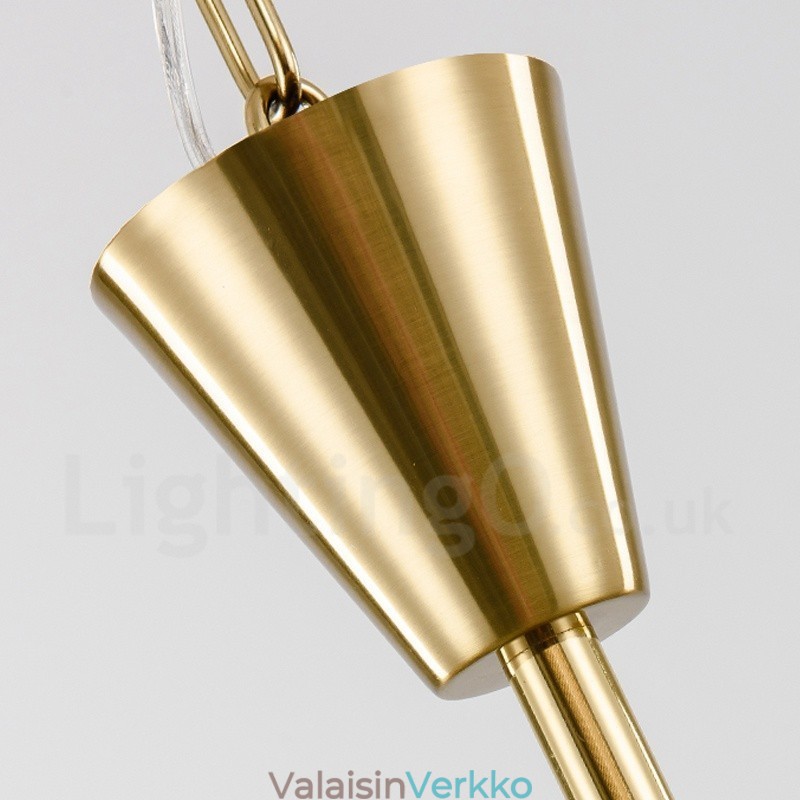 Moderni nykyaikainen 9 kevyttä terästä riippuvalaisin kristallivarjostimella