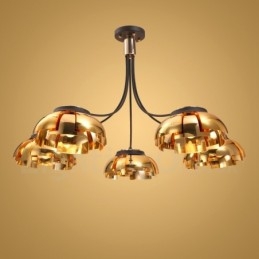 Moderni nykyaikainen 5 kevytteräksinen kattokruunu akryylivarjostimella