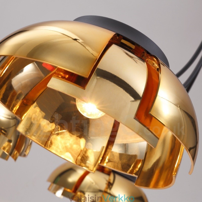 Moderni nykyaikainen 3 kevytteräksinen kattokruunu akryylivarjostimella