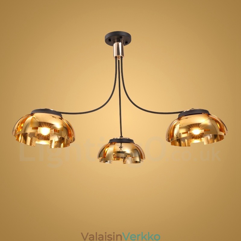 Moderni nykyaikainen 3 kevytteräksinen kattokruunu akryylivarjostimella