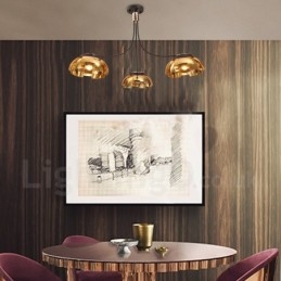 Moderni nykyaikainen 3 kevytteräksinen kattokruunu akryylivarjostimella