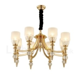 Välimeren 8 kevytteräksinen kattokruunu lasivarjostimella