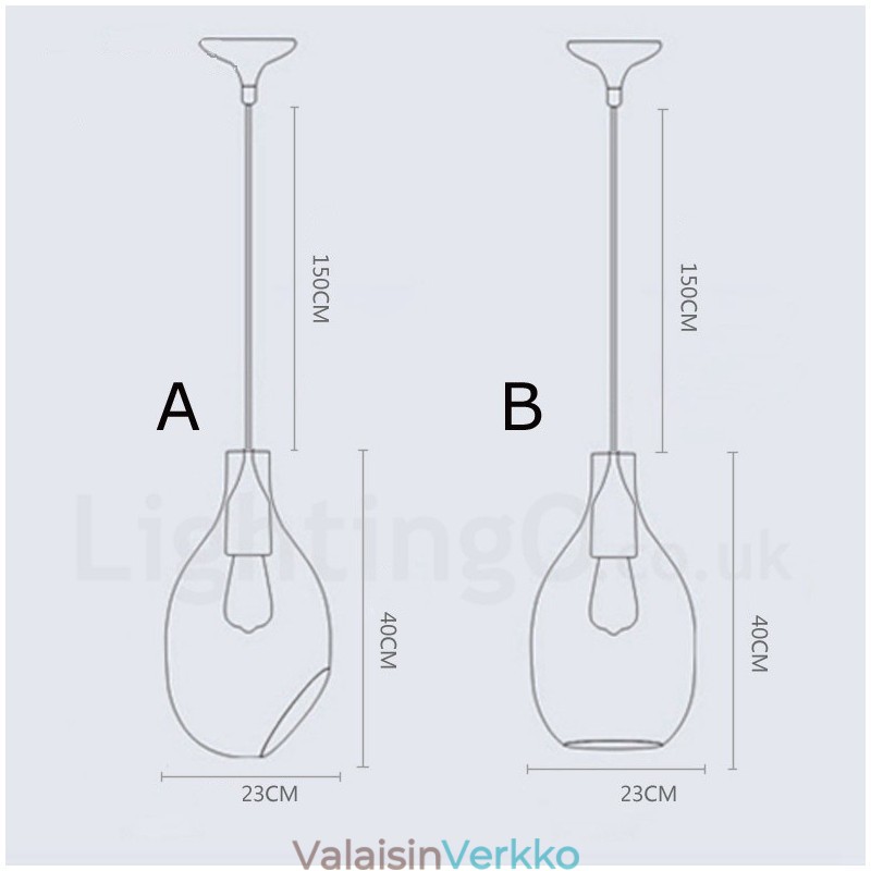 Moderni nykyaikainen 1 kevyt lasiriippuvalaisin lasivarjostimella