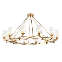 Moderni nykyaikainen 12 kevyttä terästä riippuvalaisin lasivarjostimella