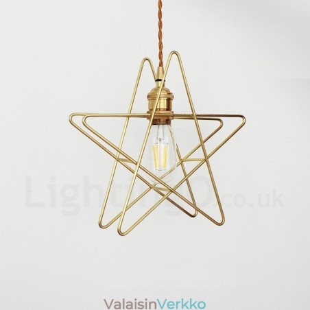 Moderni nykyaikainen 1 kevyt messinkiriippuvalaisin varjostimella