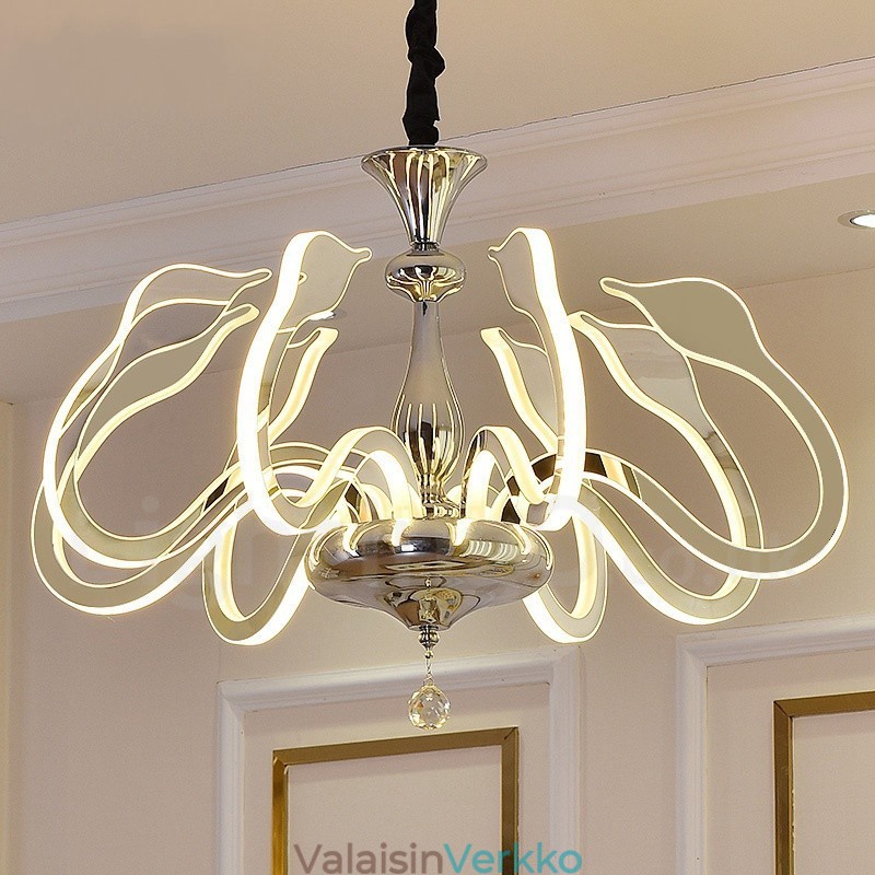 Himmennettävä moderni nykyaikainen 8 kevytteräksinen kattokruunu akryylivarjostimella