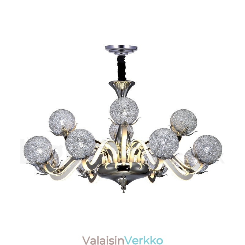 Himmennettävä moderni nykyaikainen 12 kevytteräksinen kattokruunu alumiiniseosvarjostimella