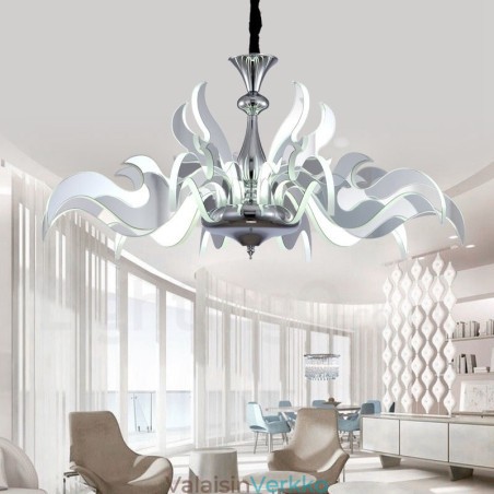 Himmennettävä moderni nykyaikainen 15 kevytteräksinen kattokruunu akryylivarjostimella