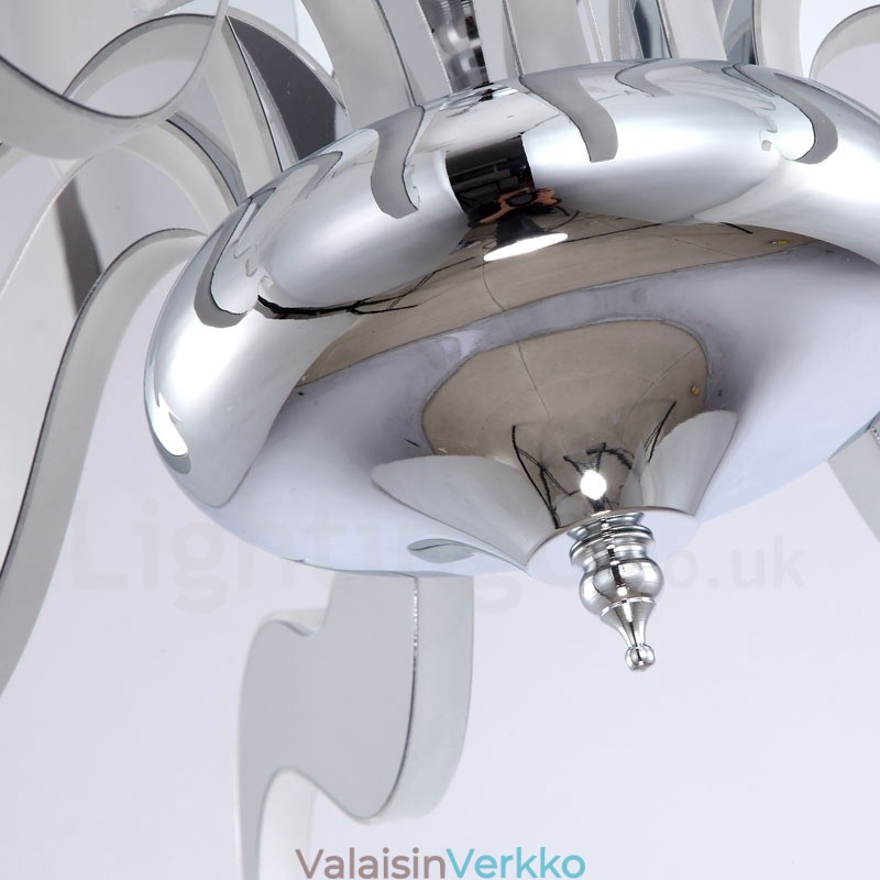 Himmennettävä moderni nykyaikainen 15 kevytteräksinen kattokruunu akryylivarjostimella