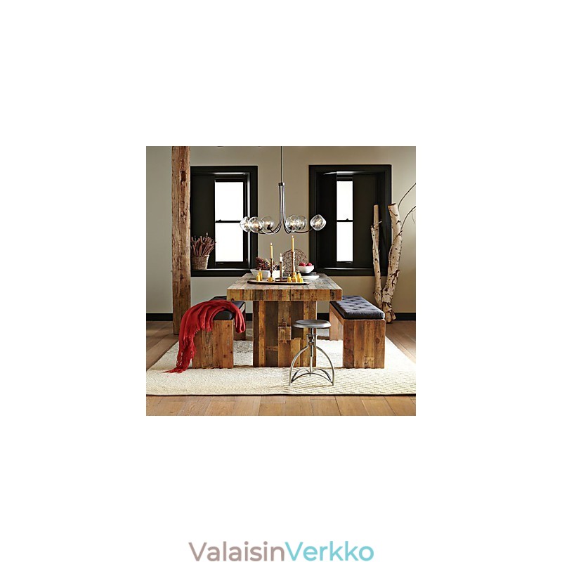 Perinteinen kattokruunu 6 valolla ja lasikuplavarjostimella