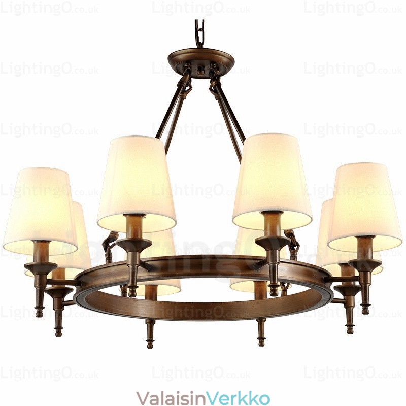 8 Kevyt Nordic Country Rustic -riippuvalaisin kangasvarjostimella