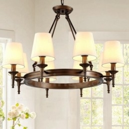 8 Kevyt Nordic Country Rustic -riippuvalaisin kangasvarjostimella