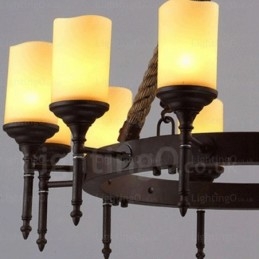 12 Light Country Rustic Vintage Retro riippuvalaisin lasivarjostimella