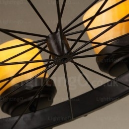 8 Light Country Rustic Vintage Retro riippuvalaisin lasivarjostimella