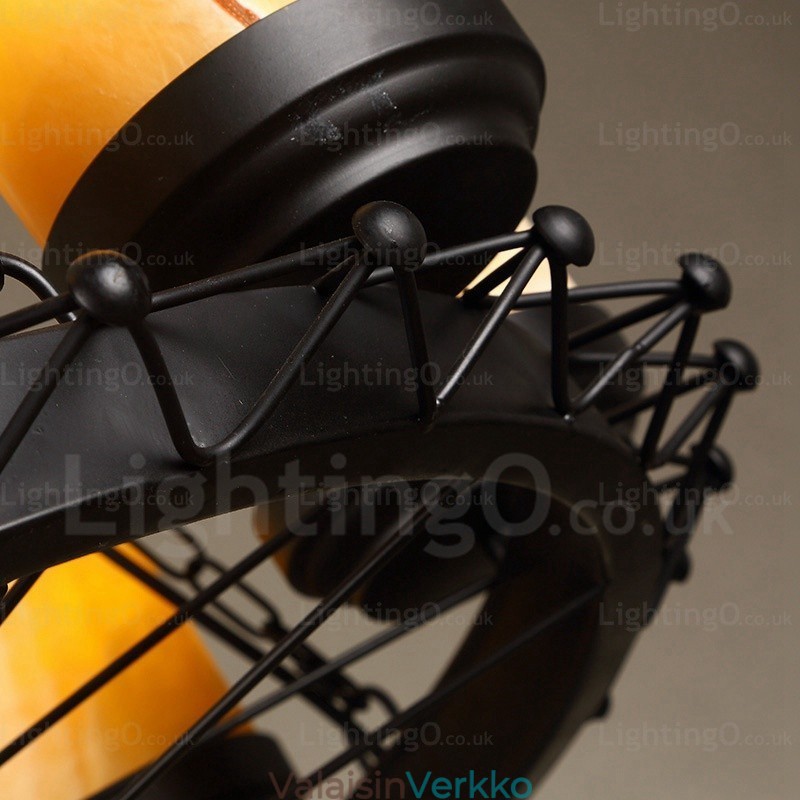 8 Light Country Rustic Vintage Retro riippuvalaisin lasivarjostimella