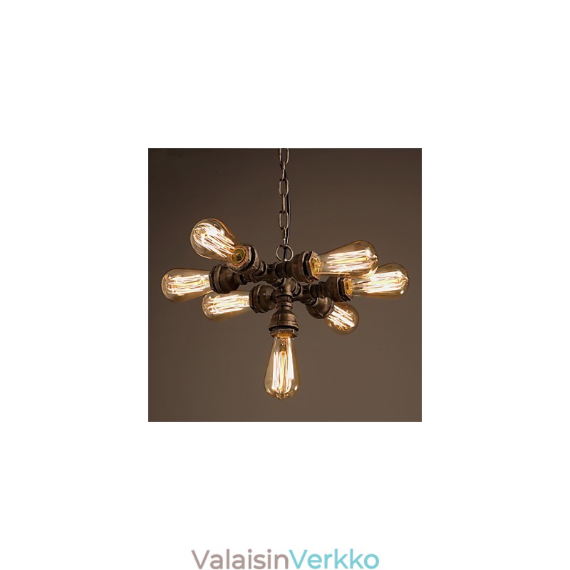 Rustic Lodge Vintage galvanoitu metallikattokruunu