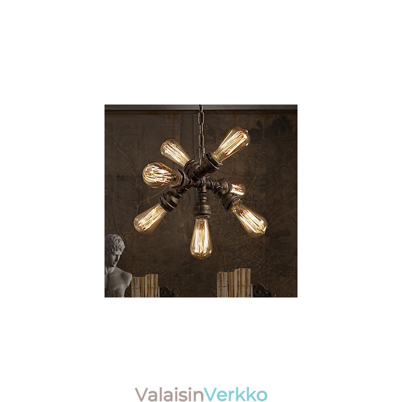 Rustic Lodge Vintage galvanoitu metallikattokruunu