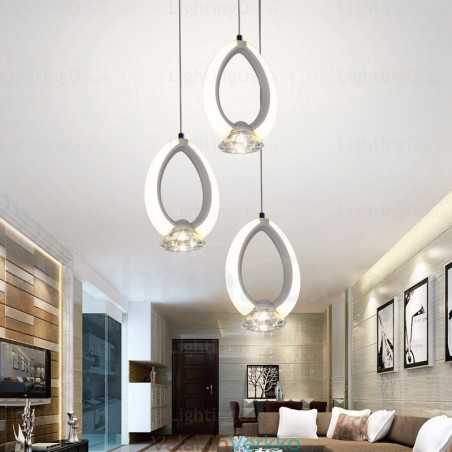 1 Light Moderni nykyaikainen riippuvalaisin kristallivarjostimella