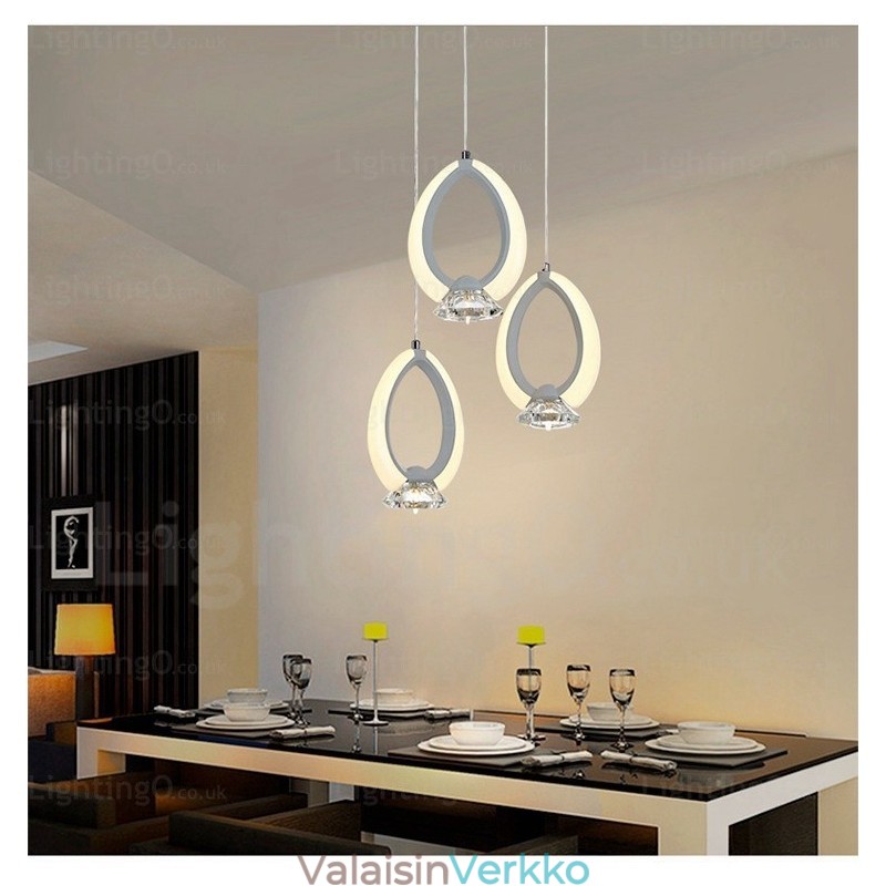 1 Light Moderni nykyaikainen riippuvalaisin kristallivarjostimella