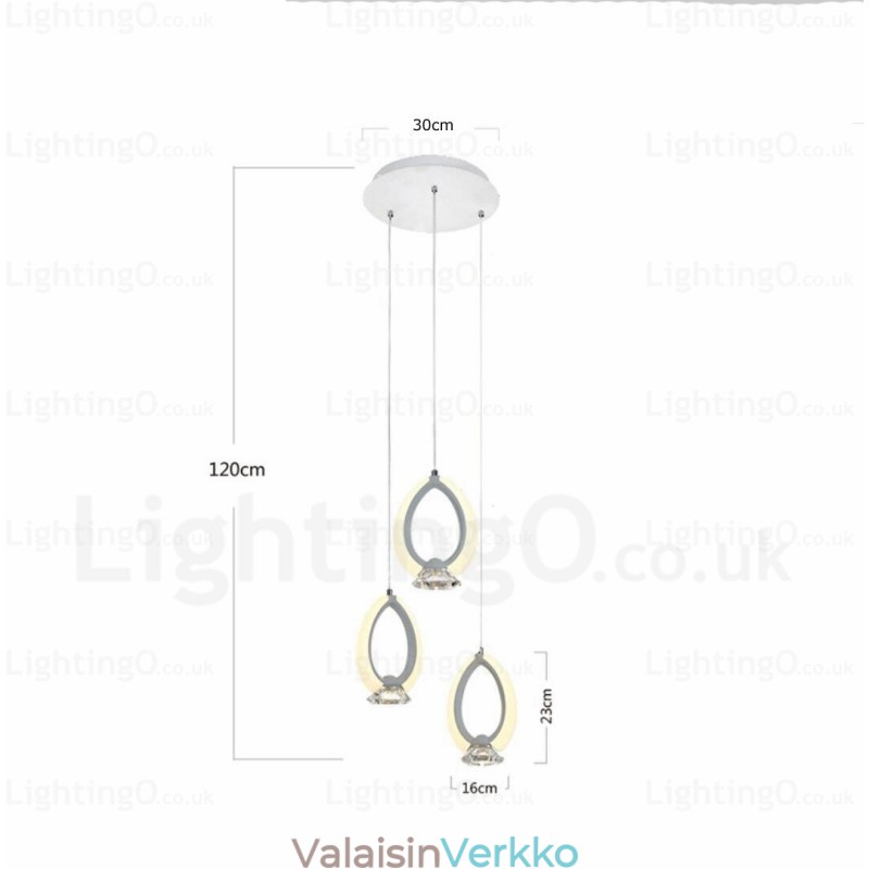1 Light Moderni nykyaikainen riippuvalaisin kristallivarjostimella