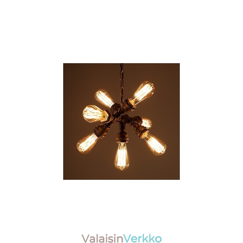 Rustic Lodge Vintage galvanoitu metallikattokruunu