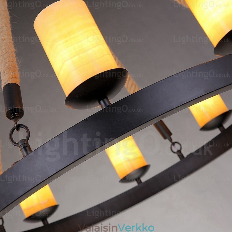 8 Light Vintage Retro riippuvalaisin marmorivarjostimella