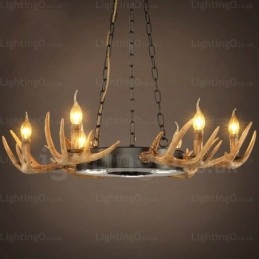 9 Light Vintage Retro maalaismainen Antler kattokruunu riippuvalaisin