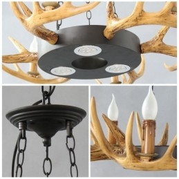 9 Light Vintage Retro maalaismainen Antler kattokruunu riippuvalaisin