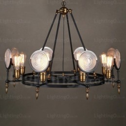 6 Light Vintage Retro riippuvalaisin lasivarjostimella