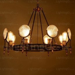 6 Light Vintage Retro riippuvalaisin lasivarjostimella