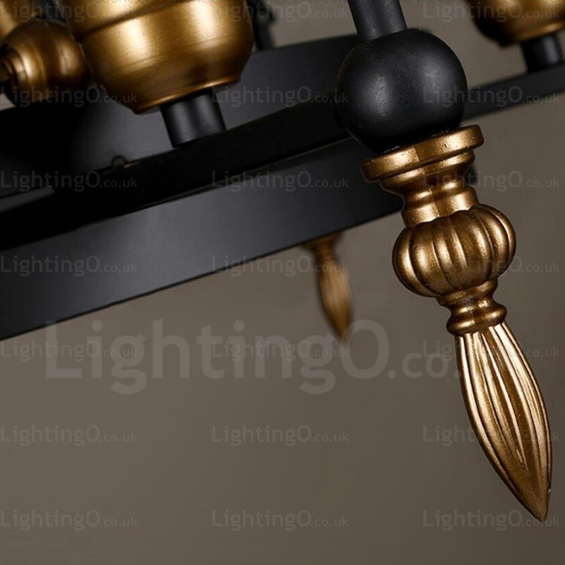 6 Light Vintage Retro riippuvalaisin lasivarjostimella