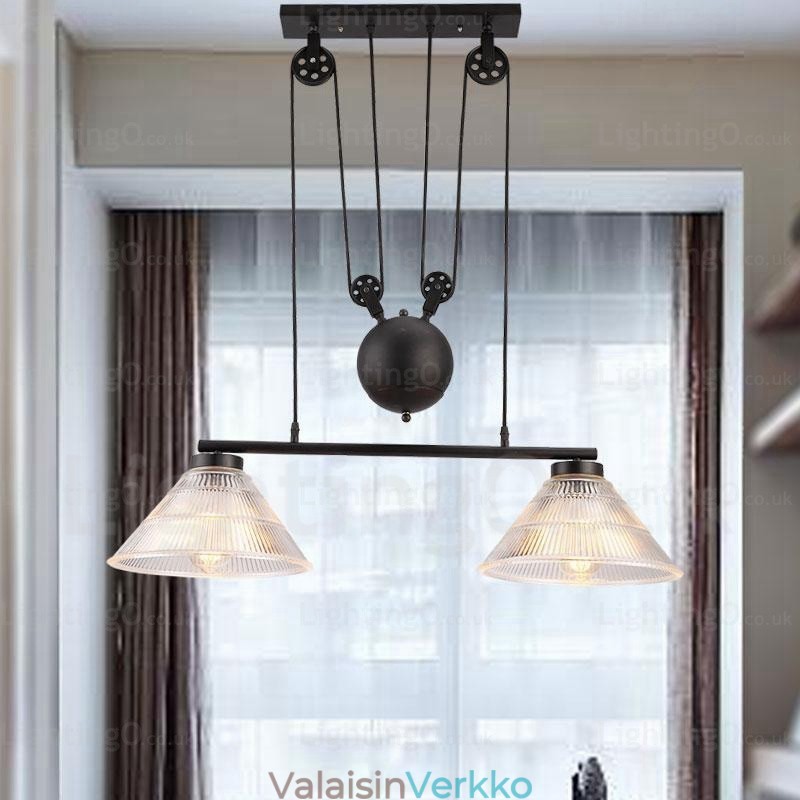 2 Light Moderni nykyaikainen riippuvalaisin lasivarjostimella