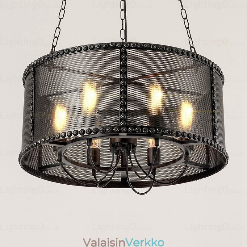 6 Light Vintage Retro -riippuvalaisin ruostumattomasta teräksestä