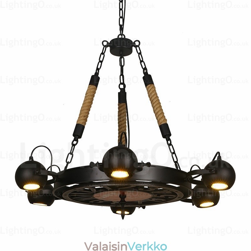 6 Light Vintage Retro -riippuvalaisin ruostumattomasta teräksestä
