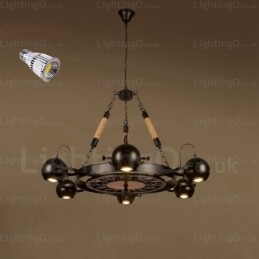 6 Light Vintage Retro -riippuvalaisin ruostumattomasta teräksestä