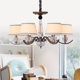 Crystal Chandelier 6 Lights Muotimaalaus metallia