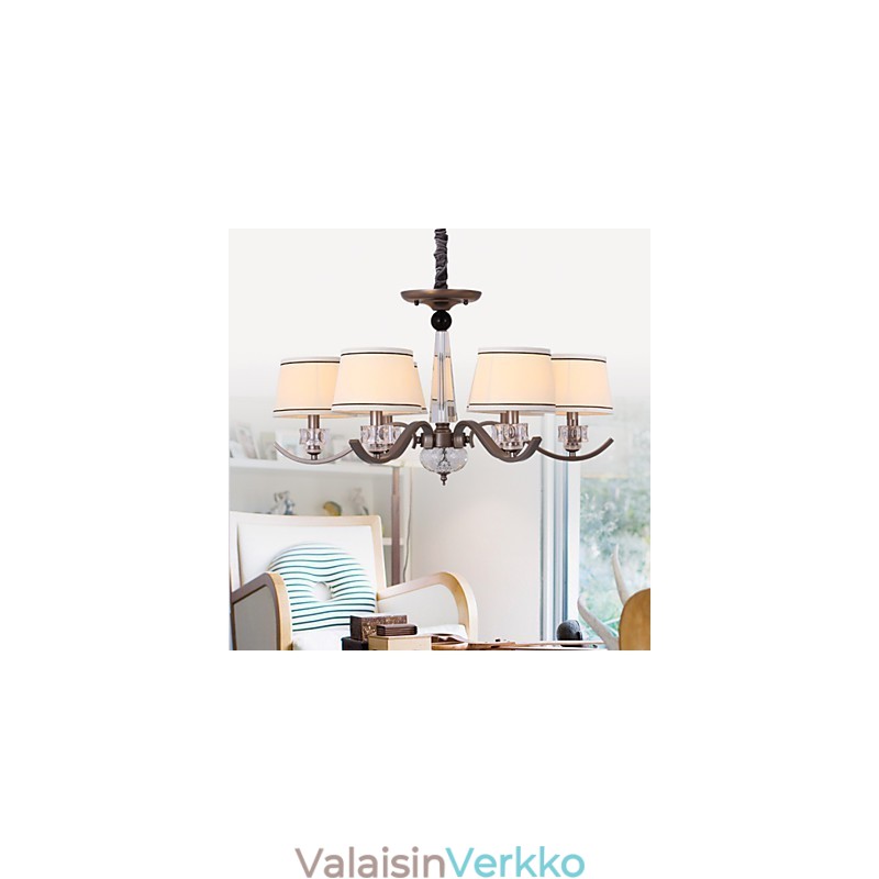 Crystal Chandelier 6 Lights Muotimaalaus metallia