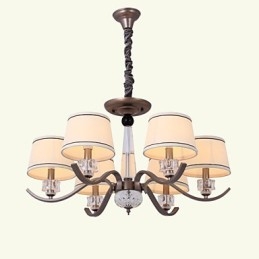 Crystal Chandelier 6 Lights Muotimaalaus metallia