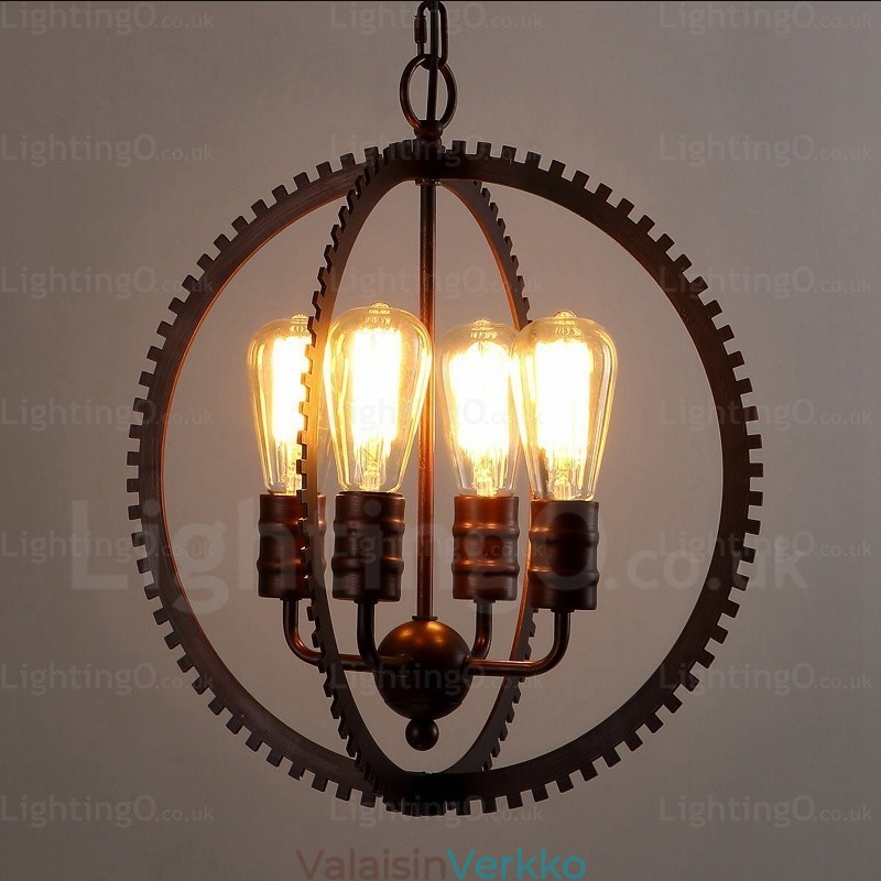 4 Light Vintage Retro riippuvalaisin