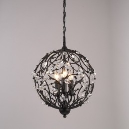 3 Light Vintage Retro Globe -kristalliriippuvalaisin