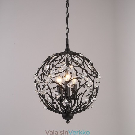 3 Light Vintage Retro Globe -kristalliriippuvalaisin 3 Light Vintage Retro Globe -kristalliriippuvalaisin